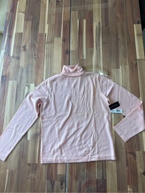 NWT Kate Hill Sz M Wool Light Pink Long Sleeve Soft Knit Turtleneck Sweater